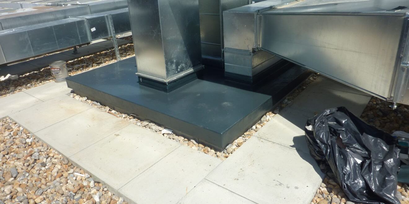 sealed service riser installed on a commercial roof