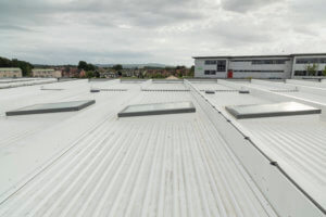 Roof top view of rooflights installed on Cherry Tree nursery
